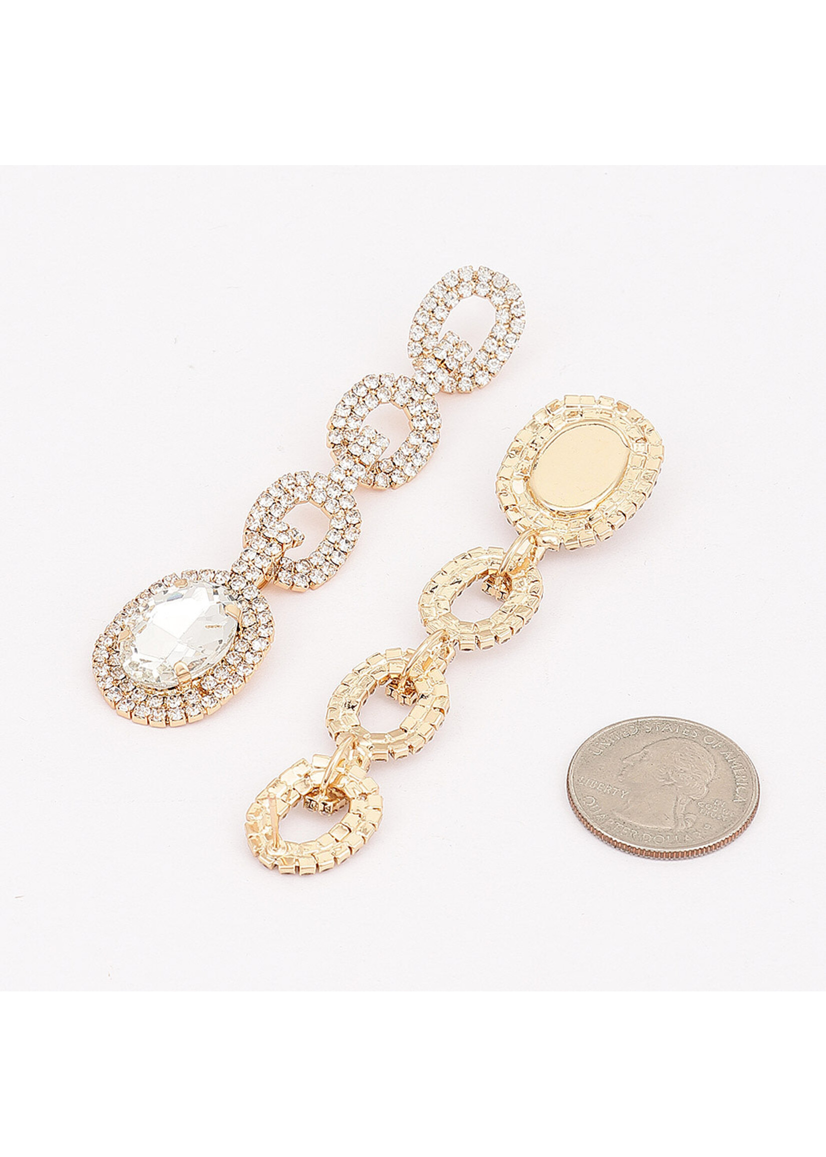Crystal Link Drop Earrings