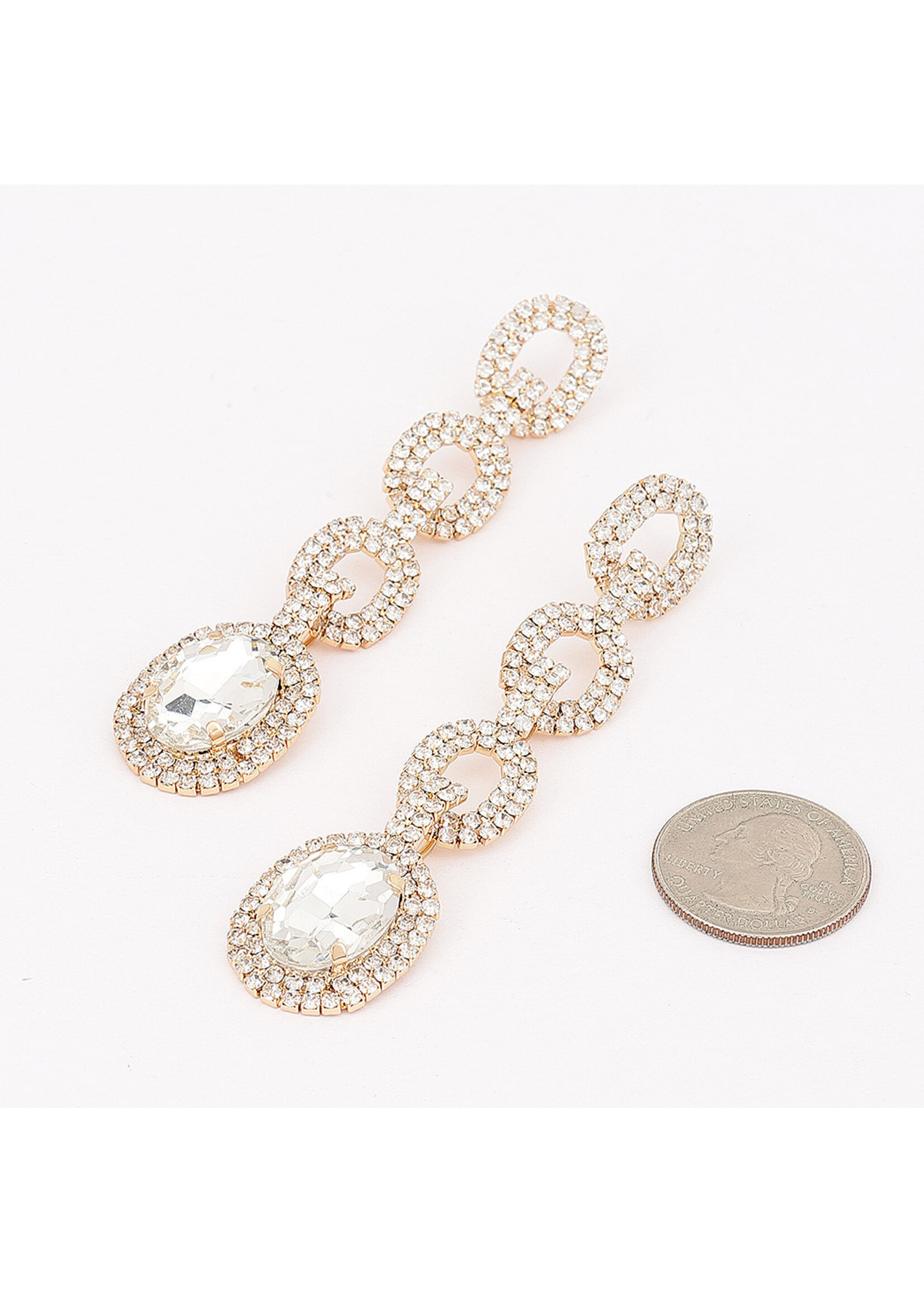 Crystal Link Drop Earrings