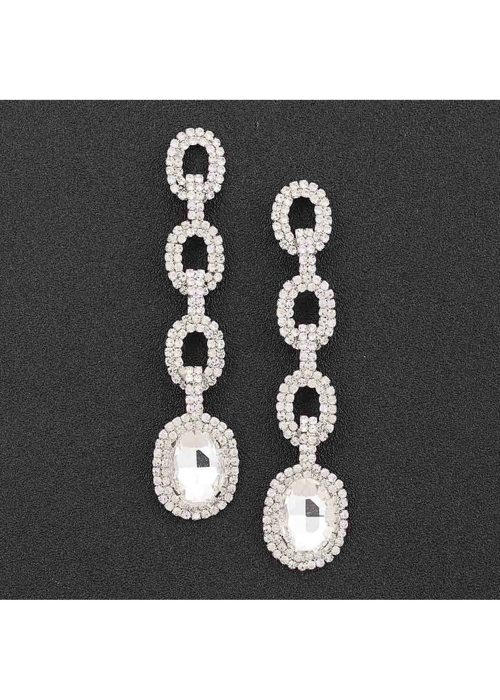 Crystal Link Drop Earrings