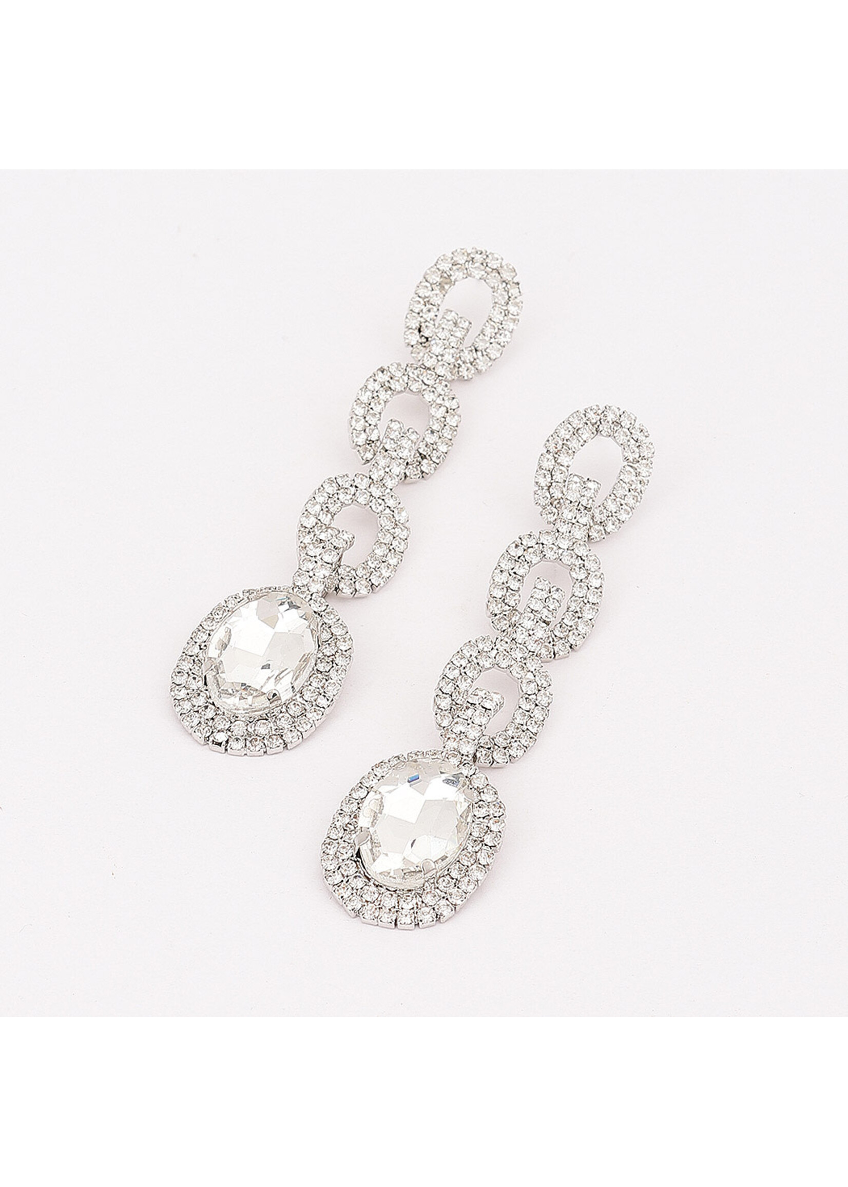 Crystal Link Drop Earrings