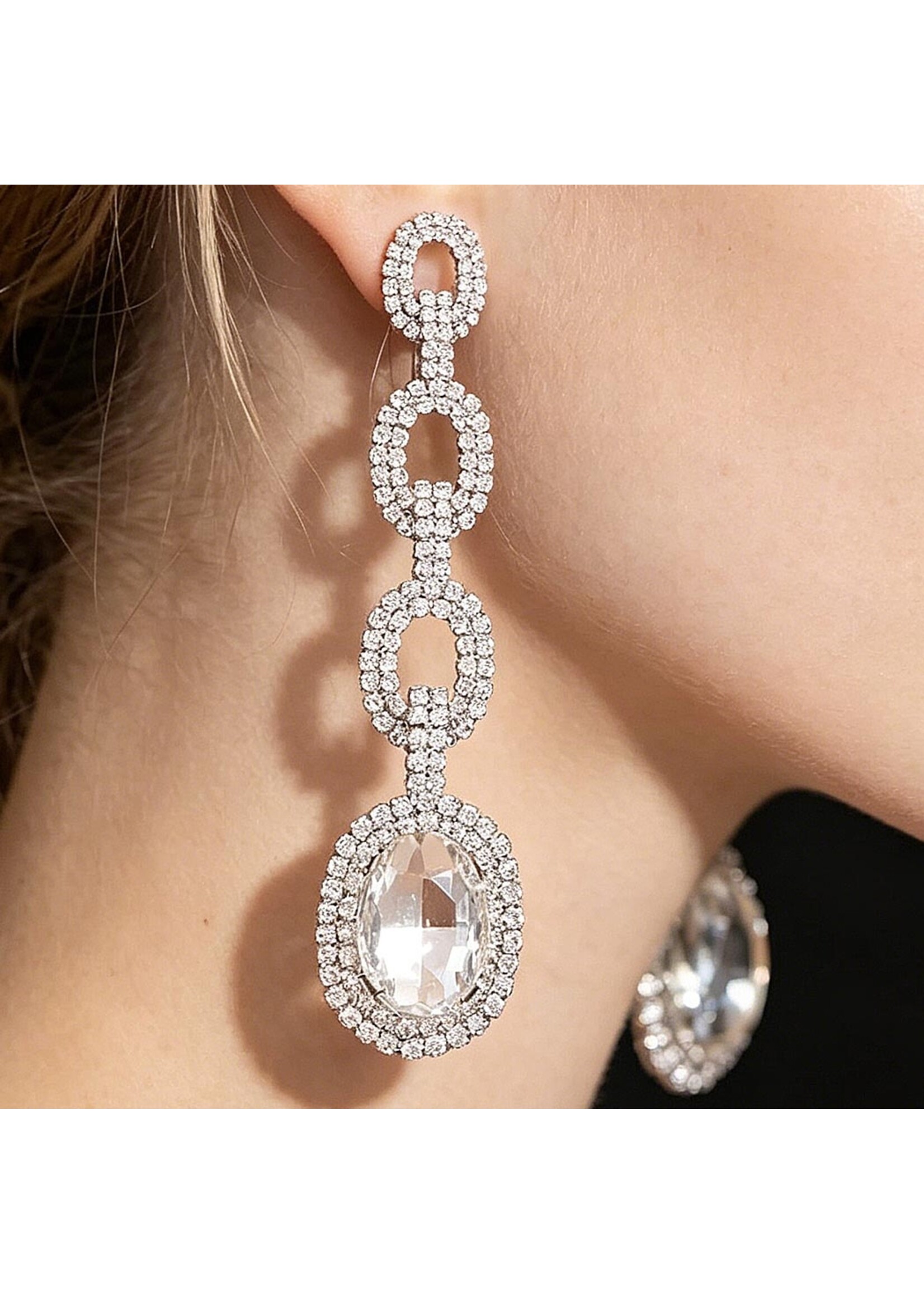 Crystal Link Drop Earrings