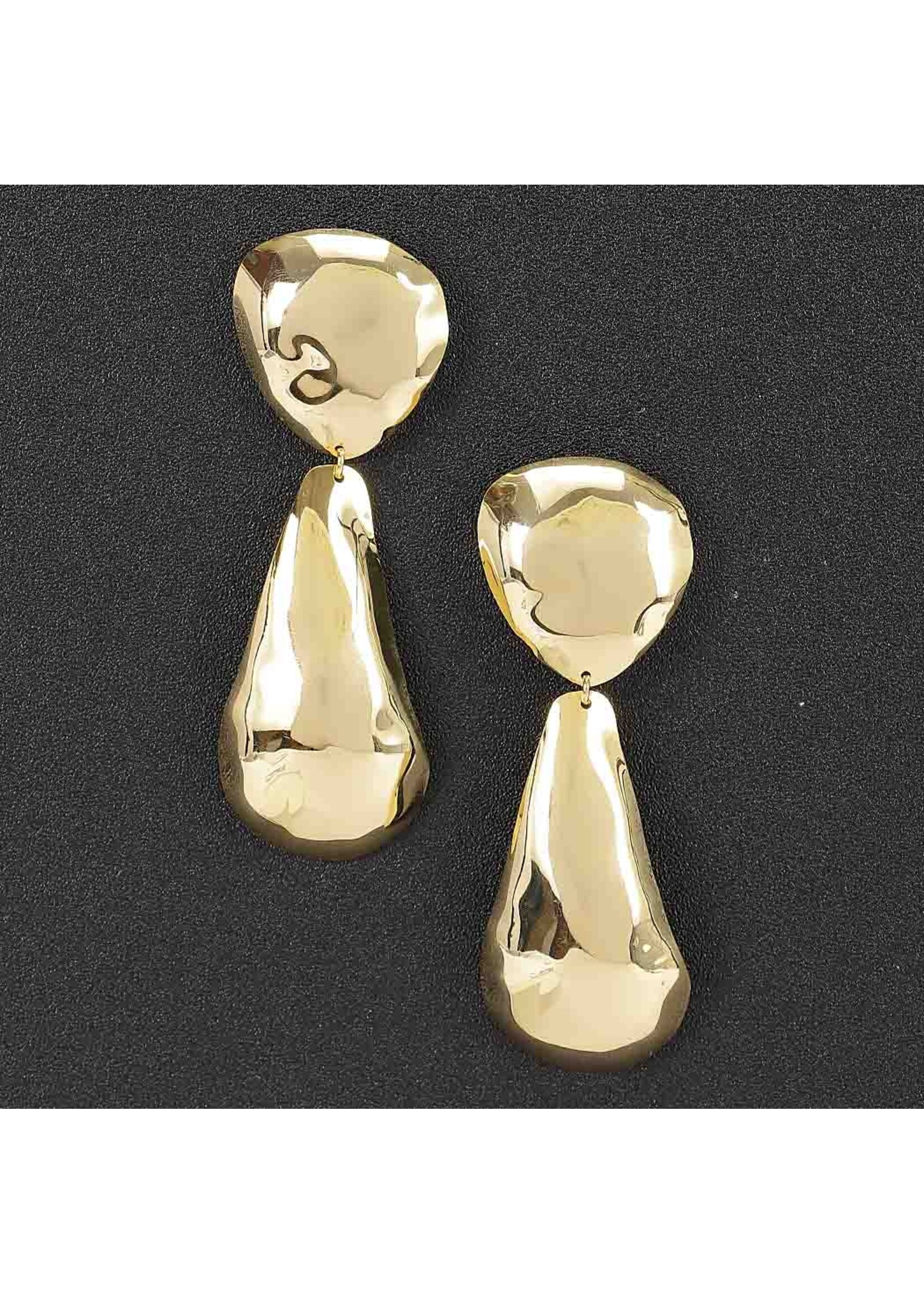 Hammered Double Teardrop Earrings