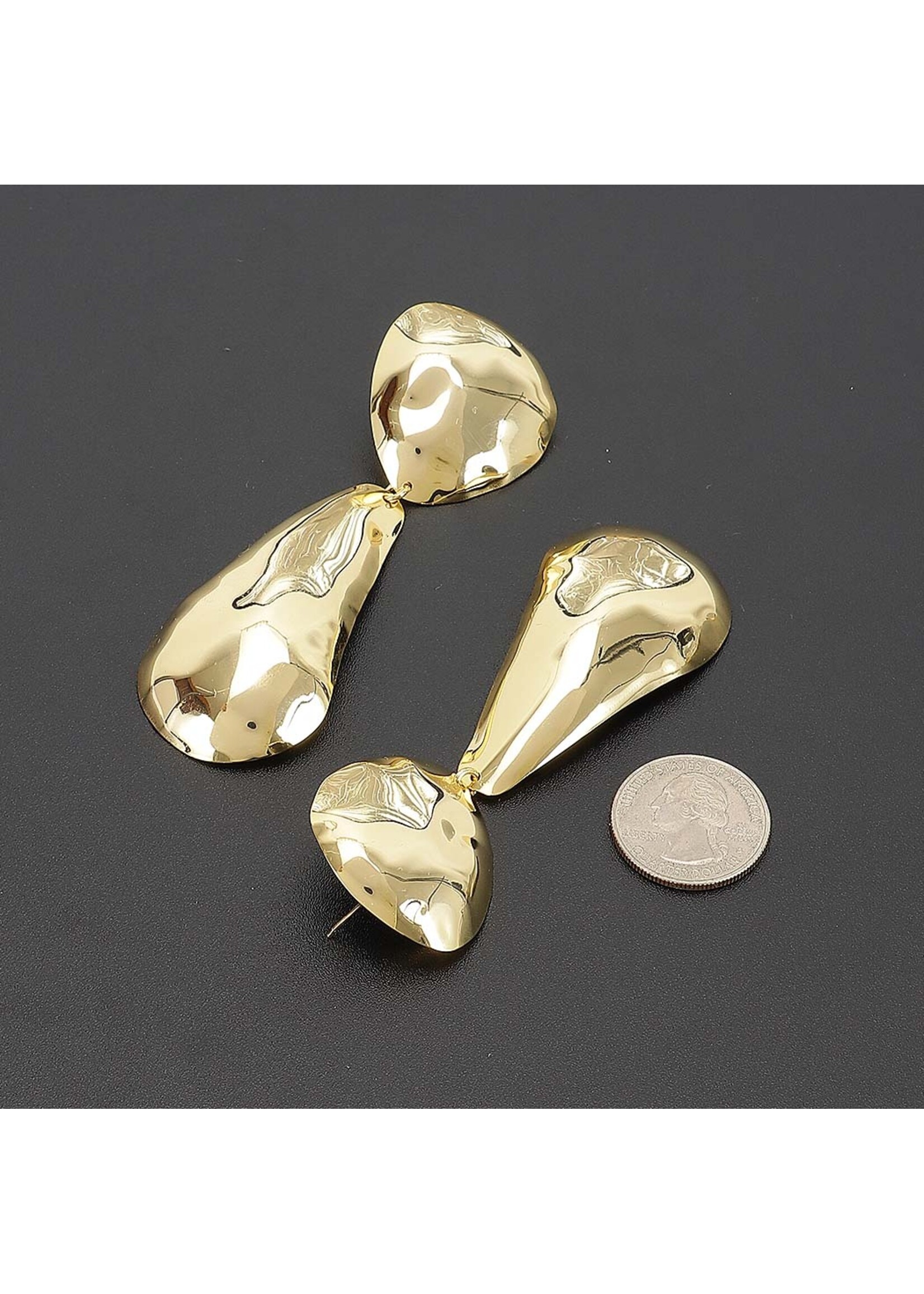 Hammered Double Teardrop Earrings