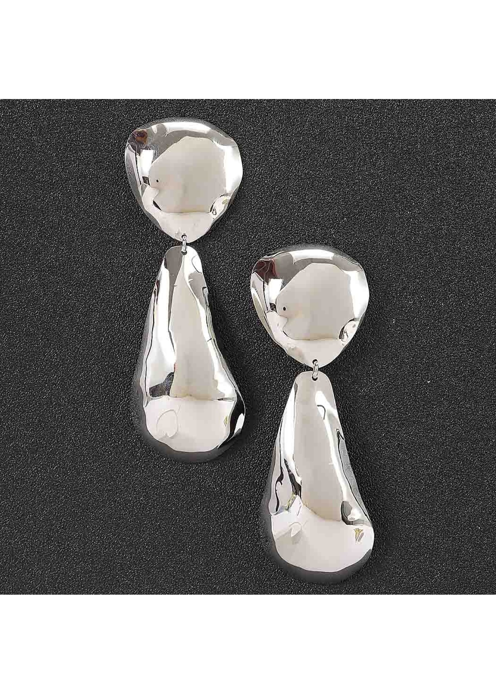 Hammered Double Teardrop Earrings