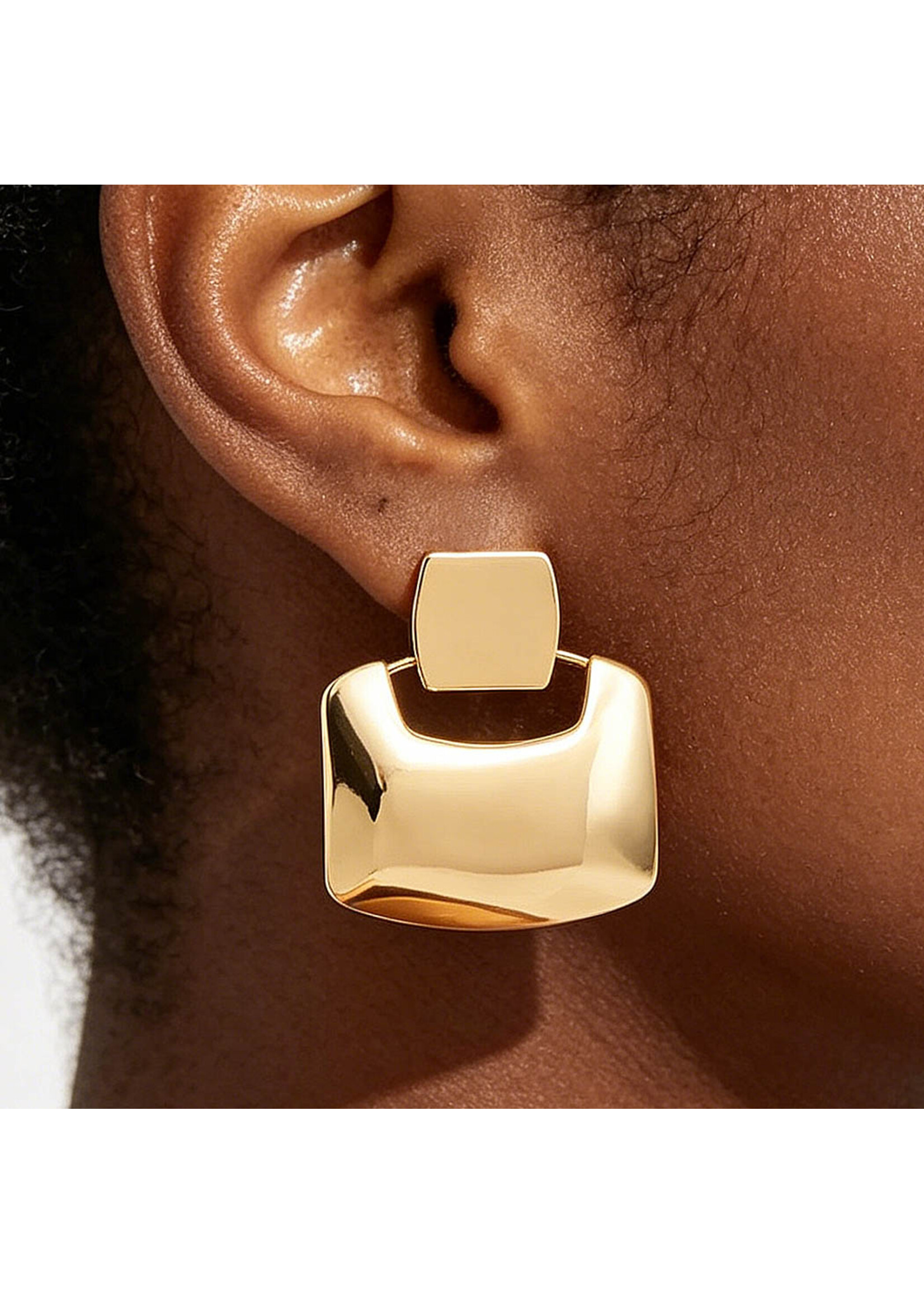 Geometric Layered Statement Earrings