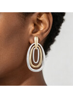 Multi Two Toned Teardrop Earrings