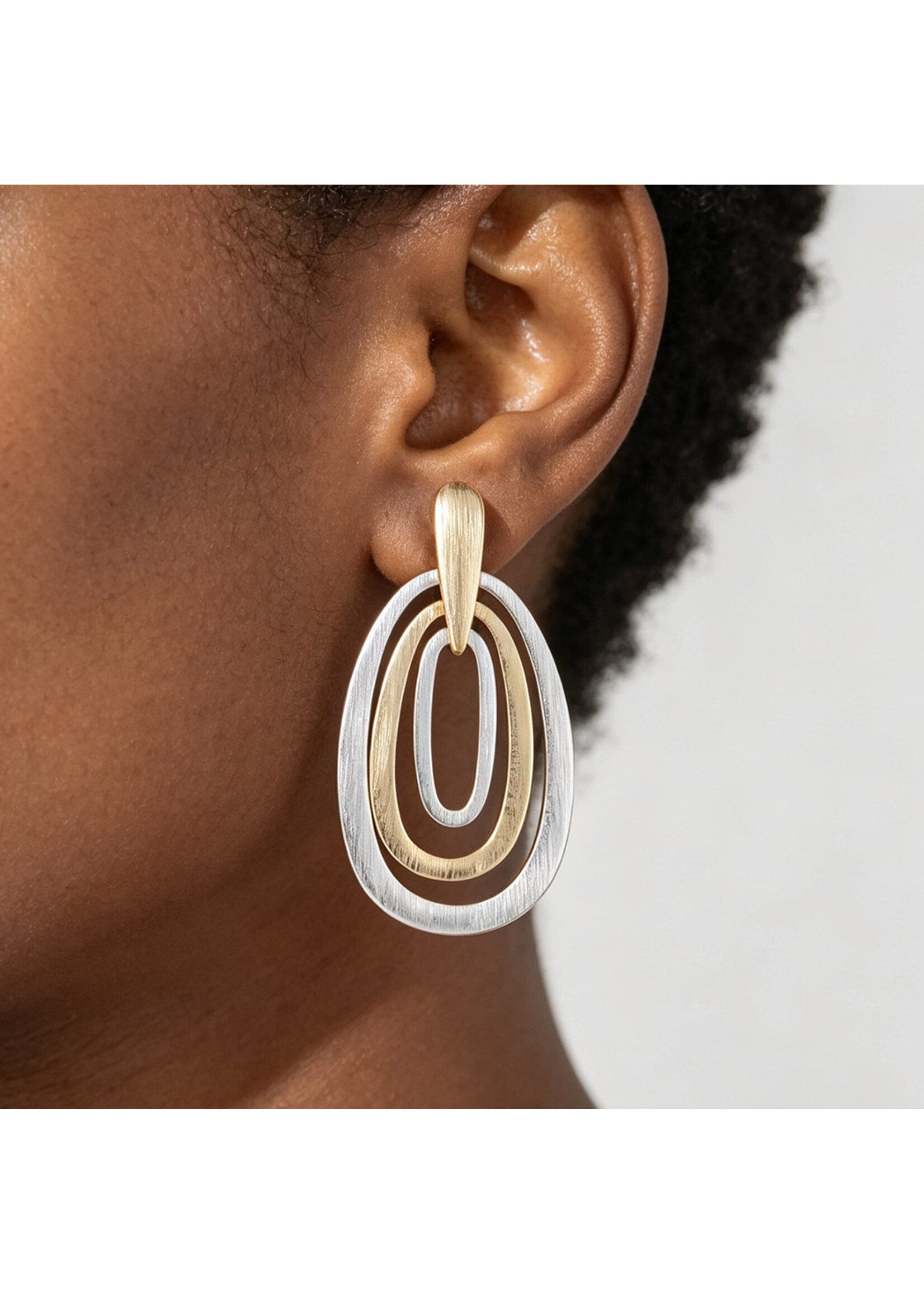 Multi Two Toned Teardrop Earrings