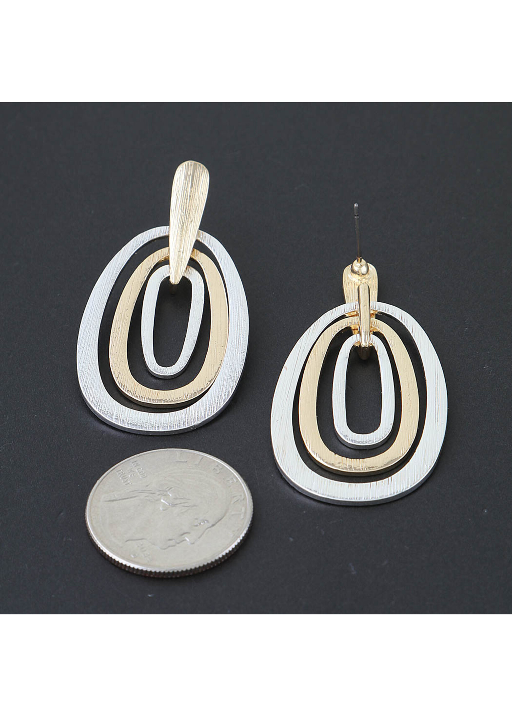 Multi Two Toned Teardrop Earrings