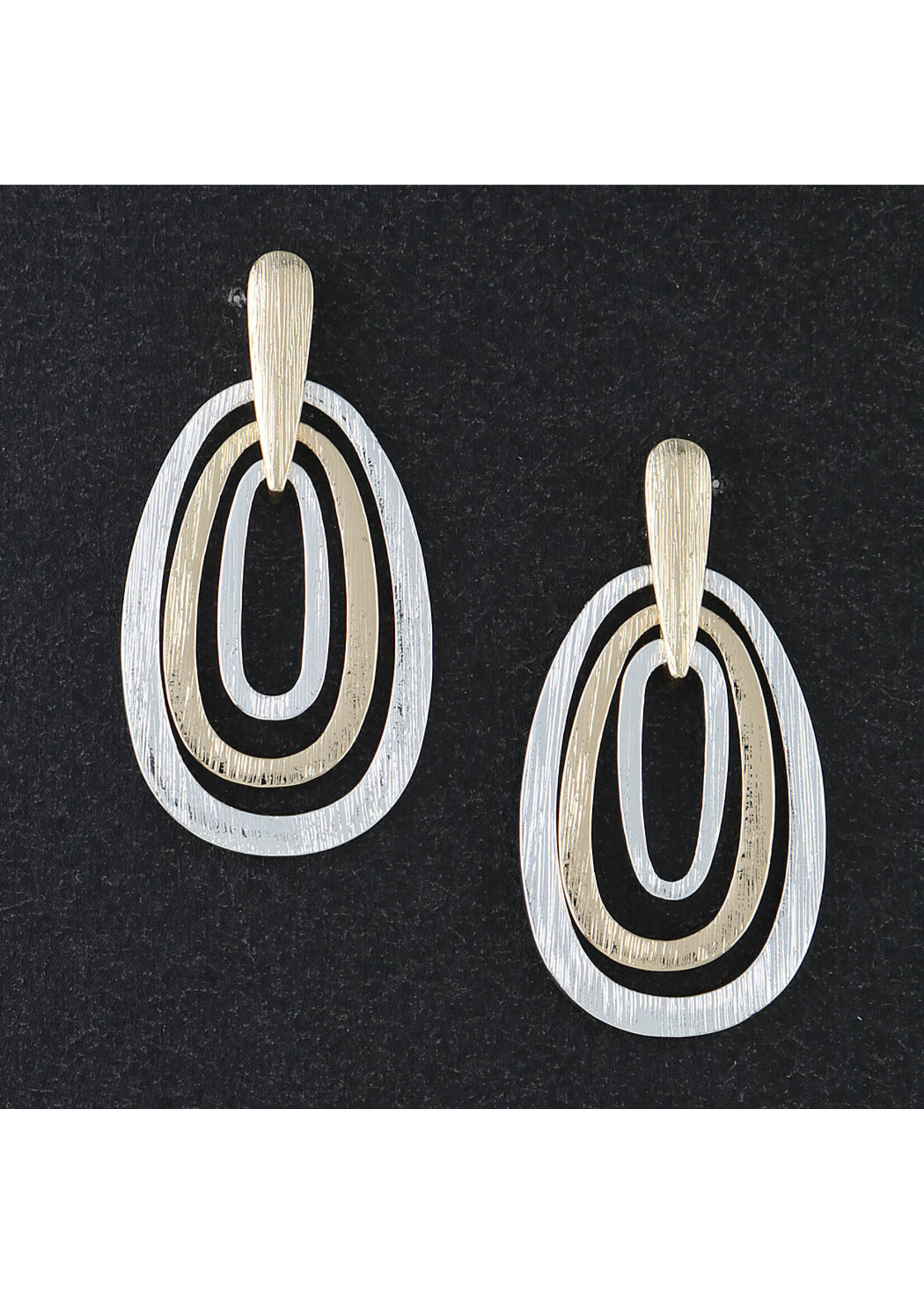 Multi Two Toned Teardrop Earrings