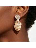 Bejeweled Conch Shell Earrings
