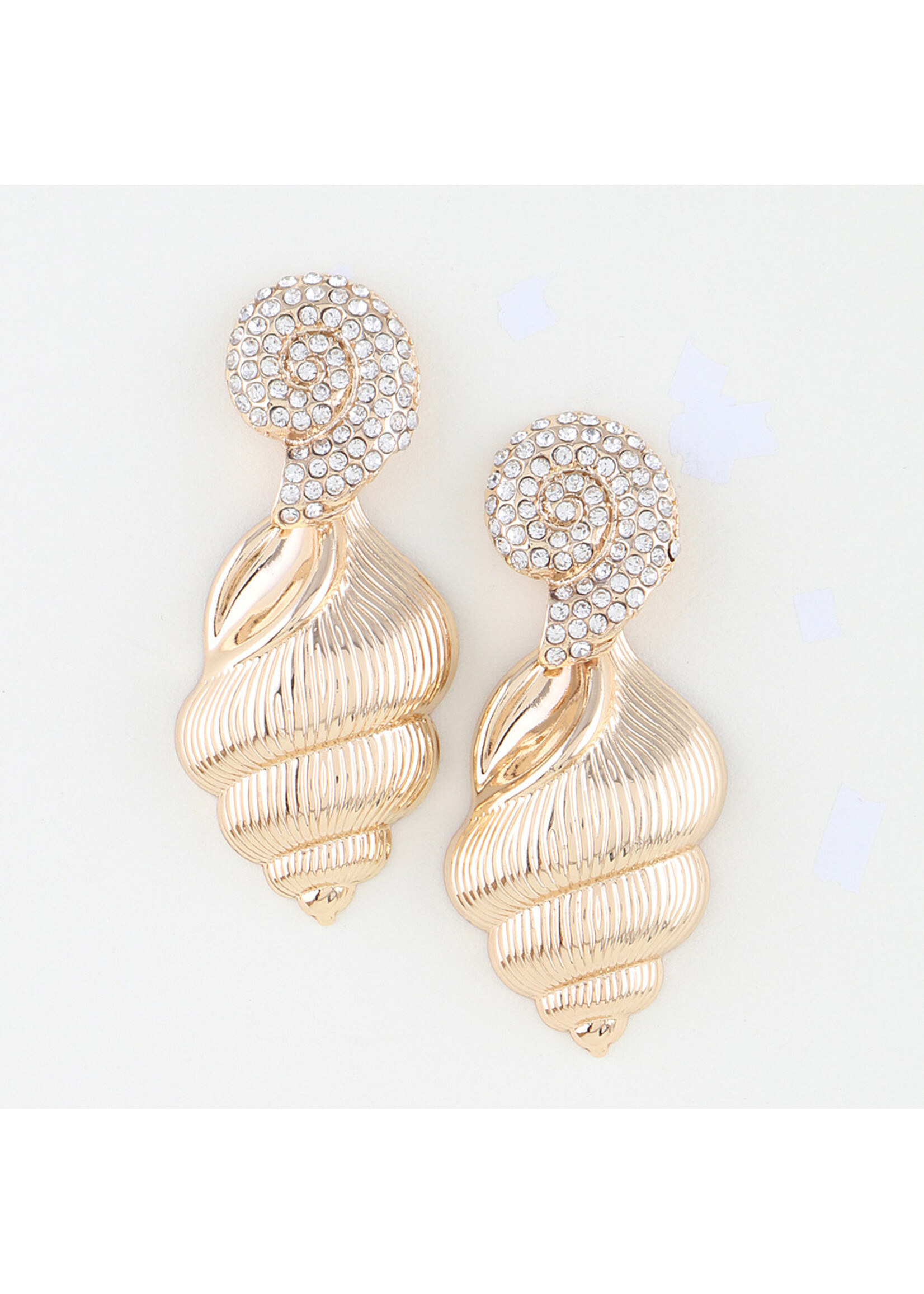 Bejeweled Conch Shell Earrings