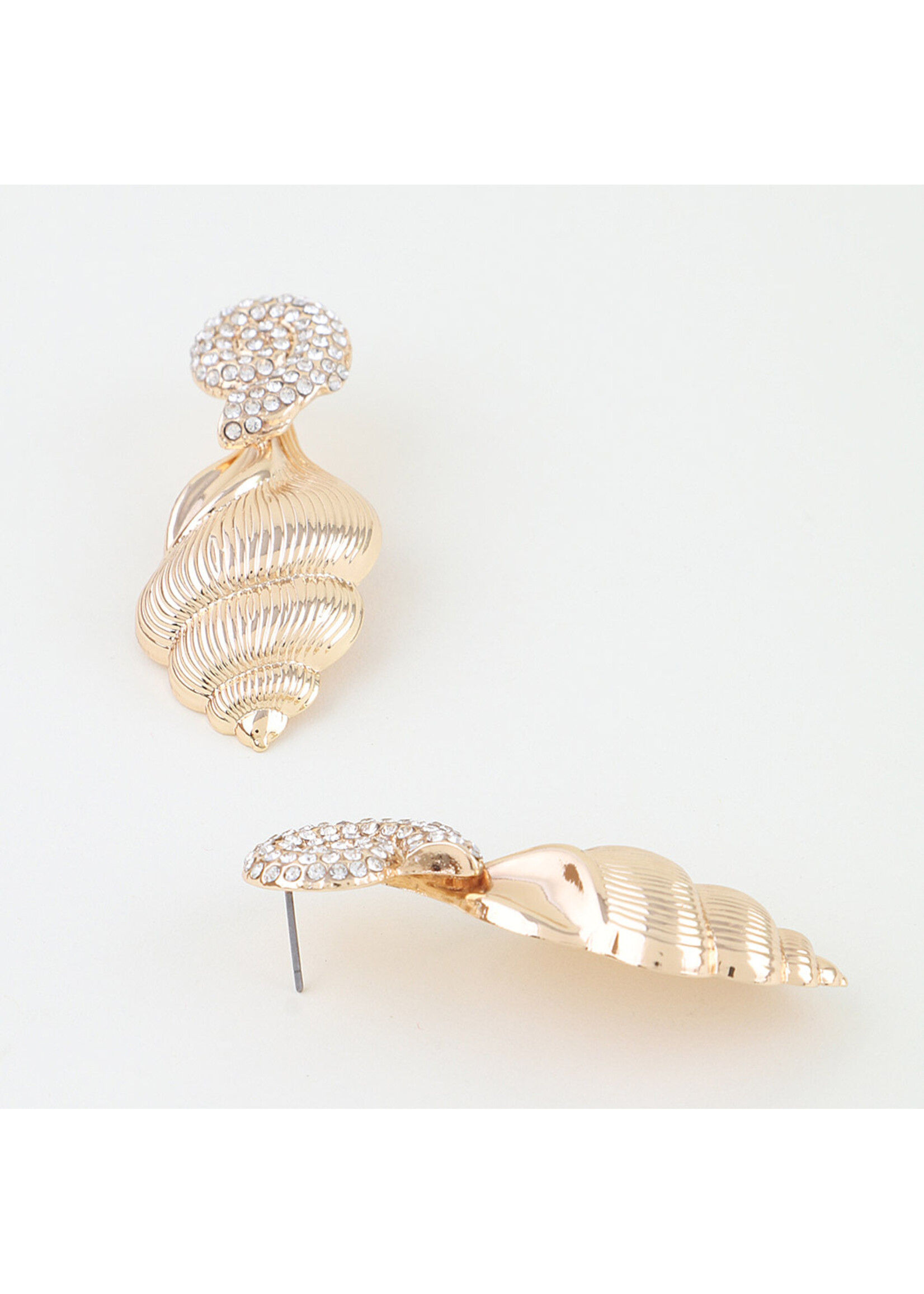 Bejeweled Conch Shell Earrings
