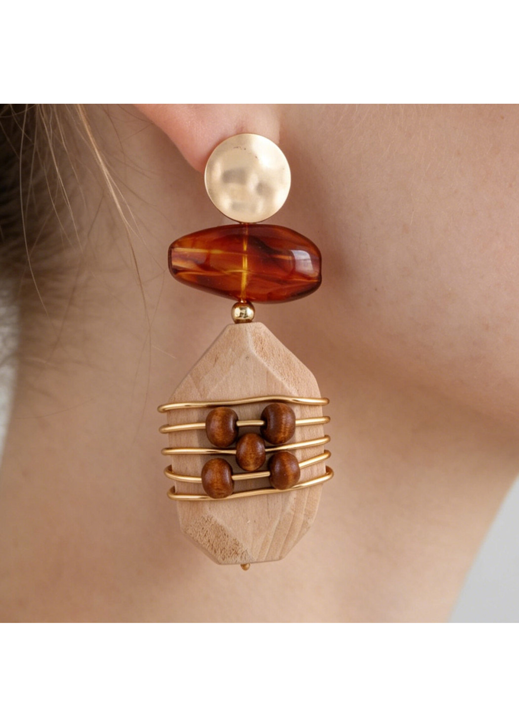 Abstract Historic Pillar Drop Earrings
