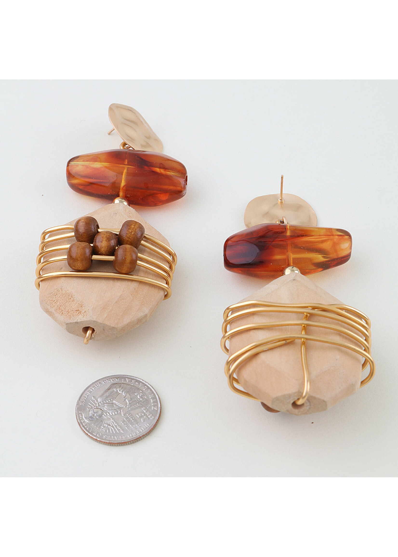 Abstract Historic Pillar Drop Earrings