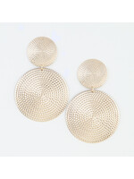 Modern Engraved Disc Earrings