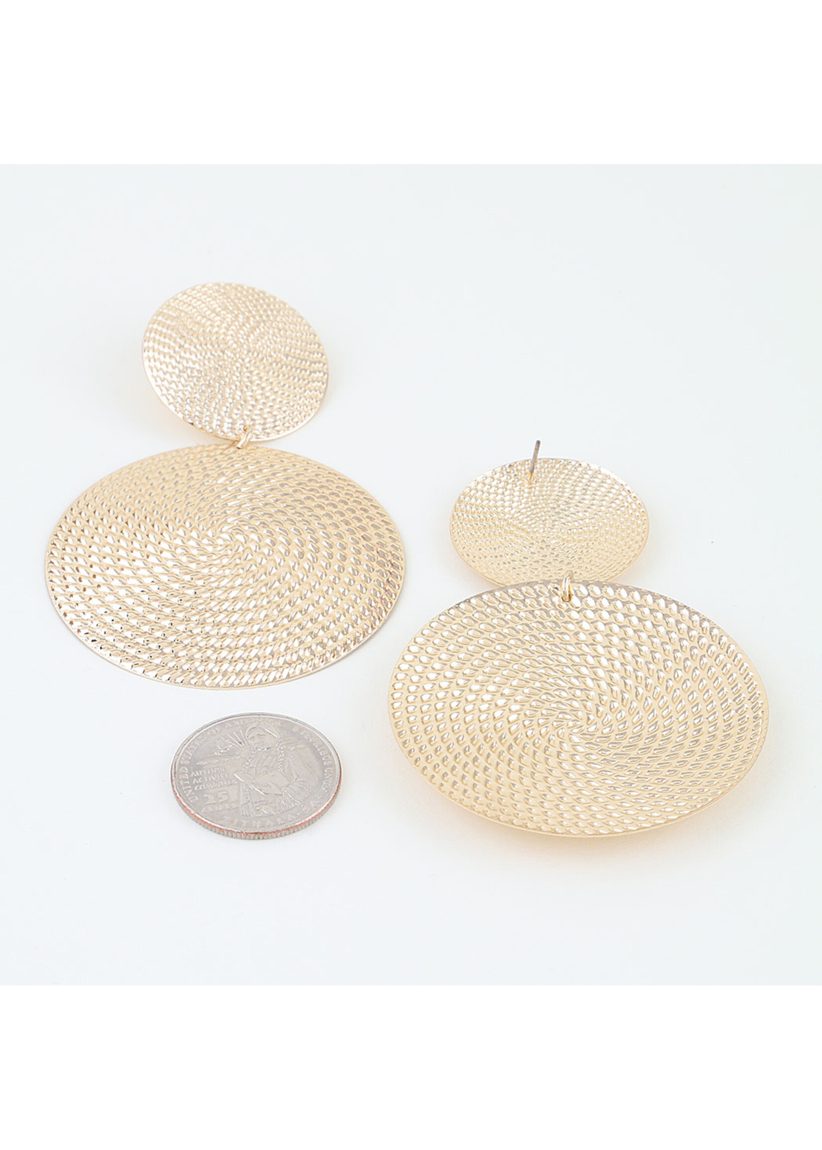 Modern Engraved Disc Earrings