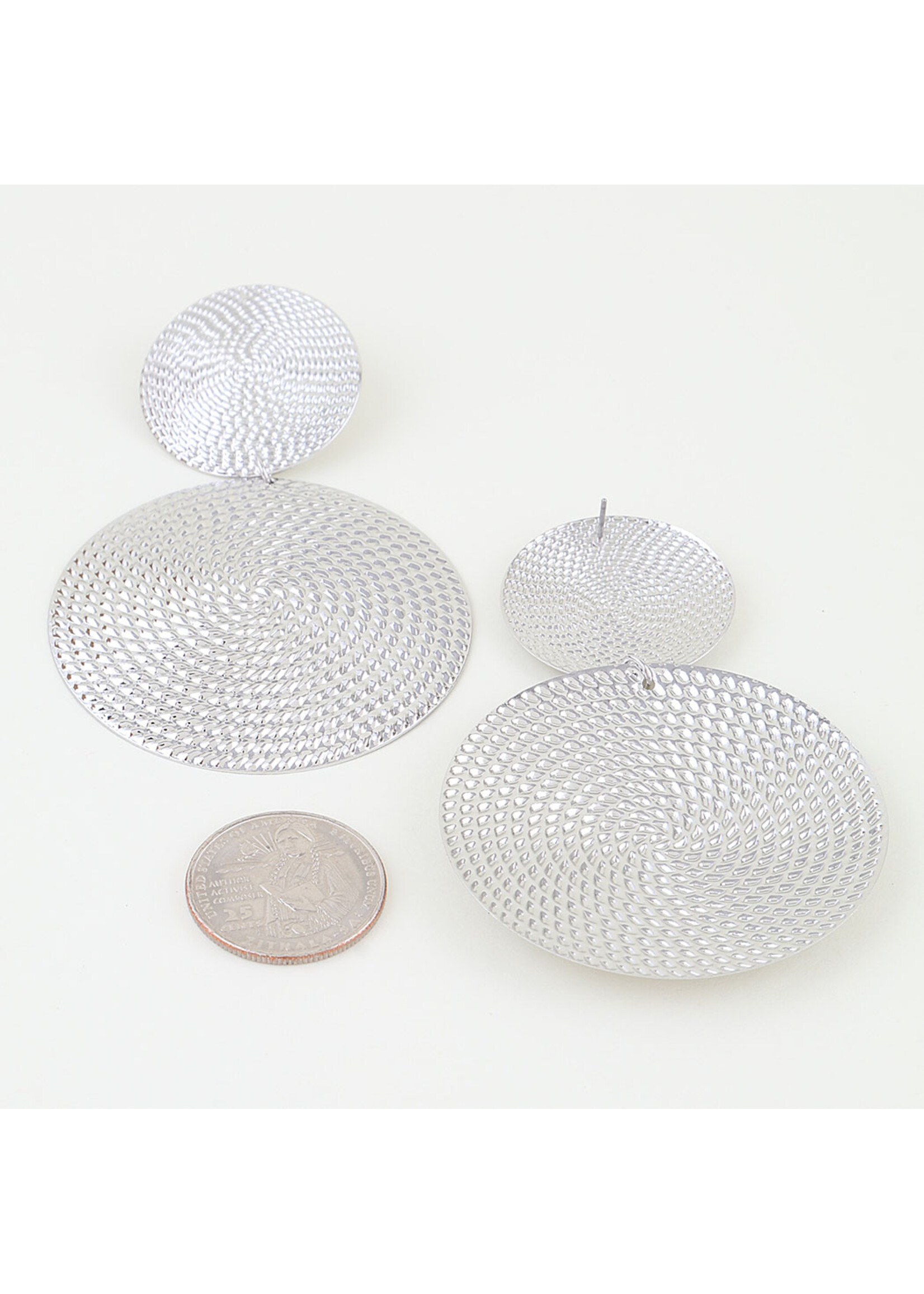 Modern Engraved Disc Earrings