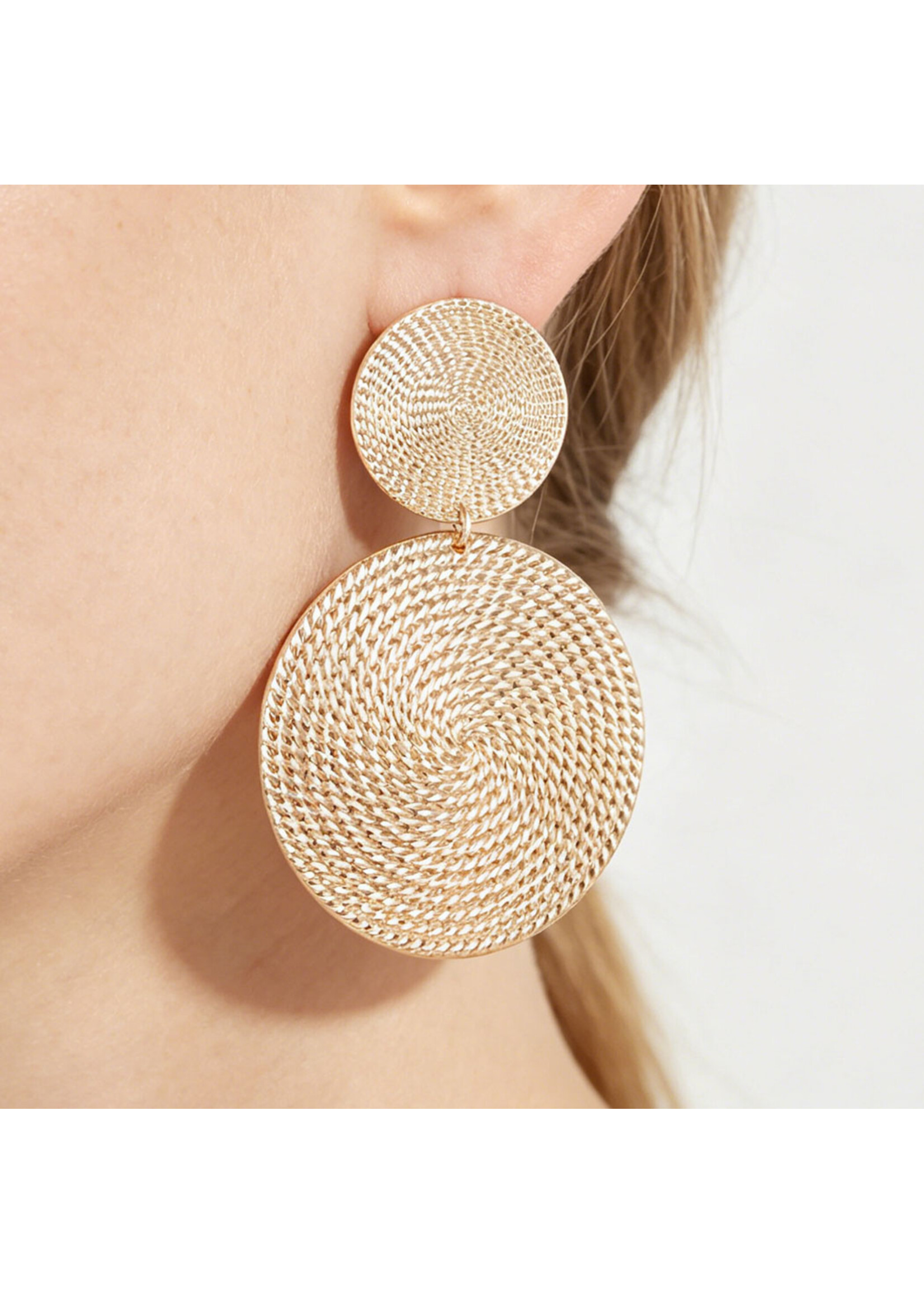 Modern Engraved Disc Earrings