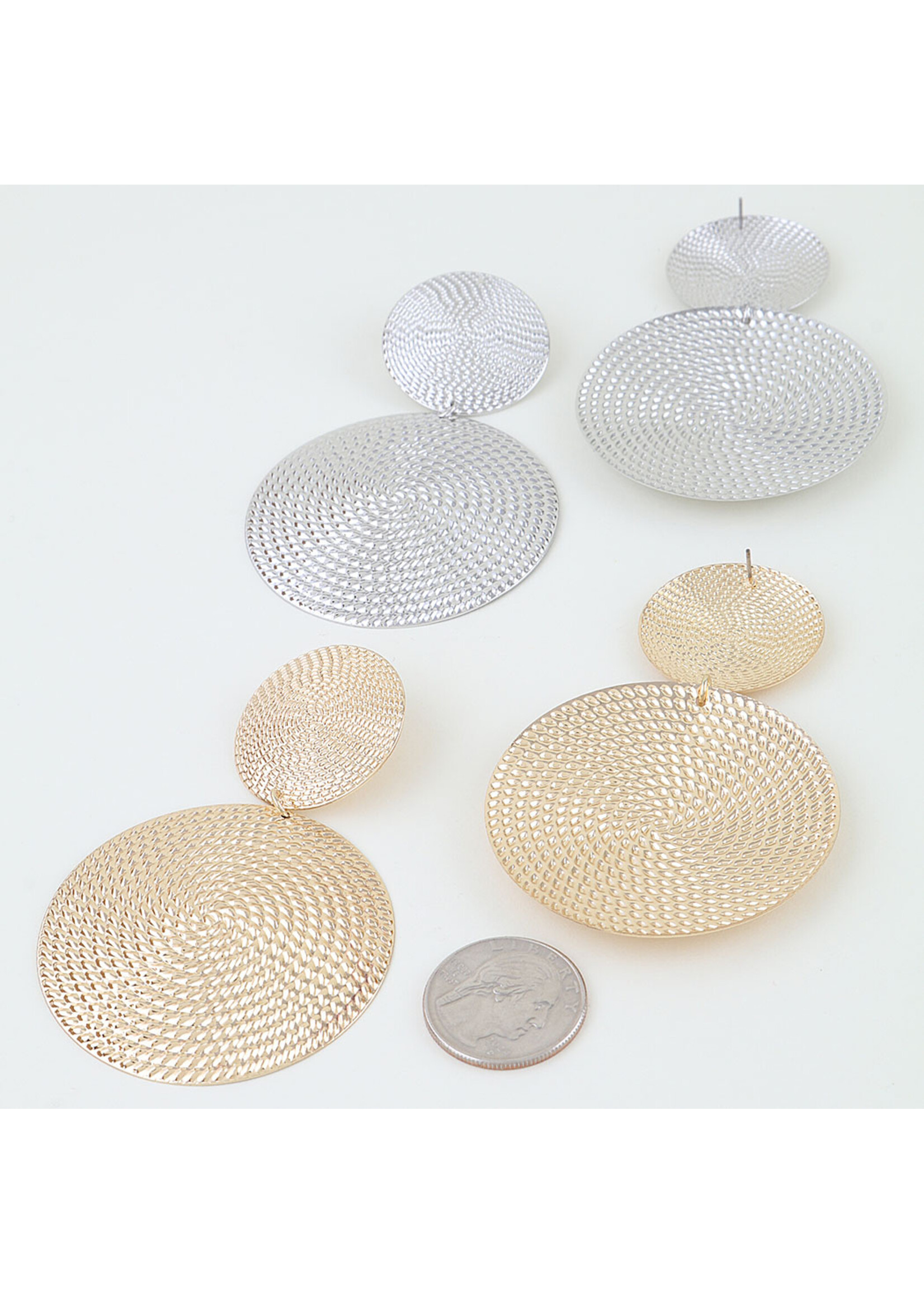 Modern Engraved Disc Earrings