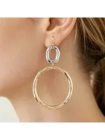 Two-Tone Organic Hoop Earrings