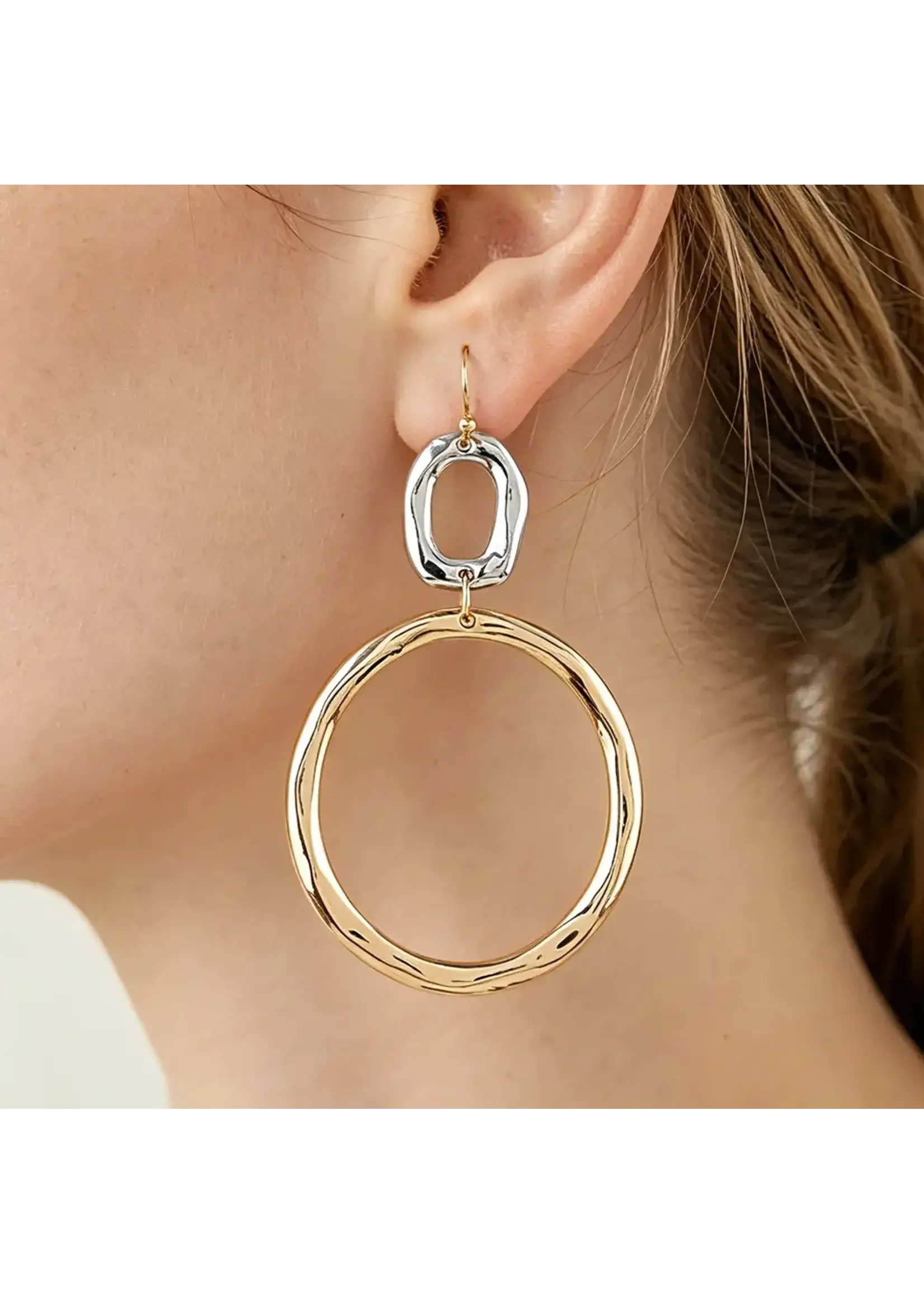 Two-Tone Organic Hoop Earrings