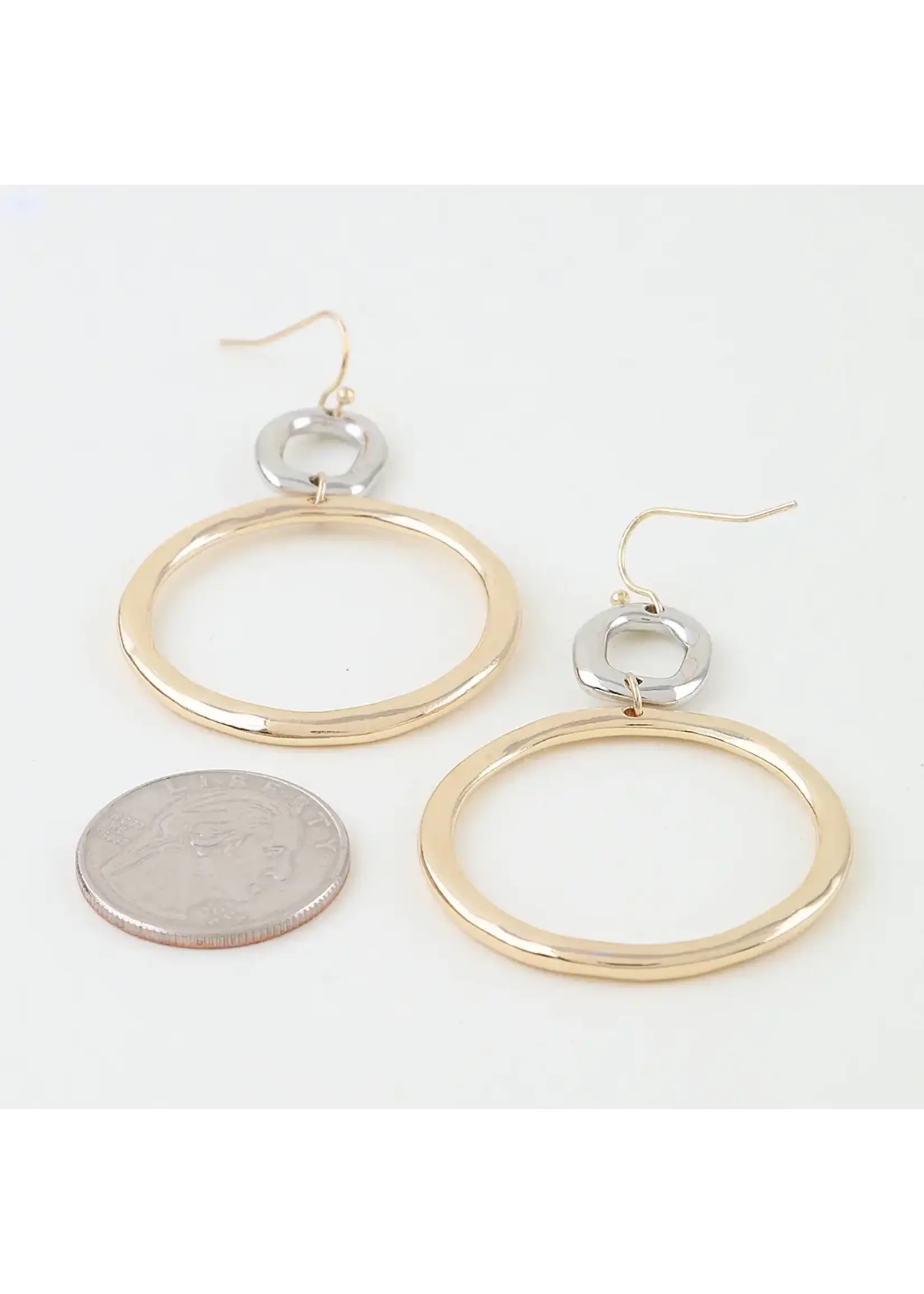 Two-Tone Organic Hoop Earrings