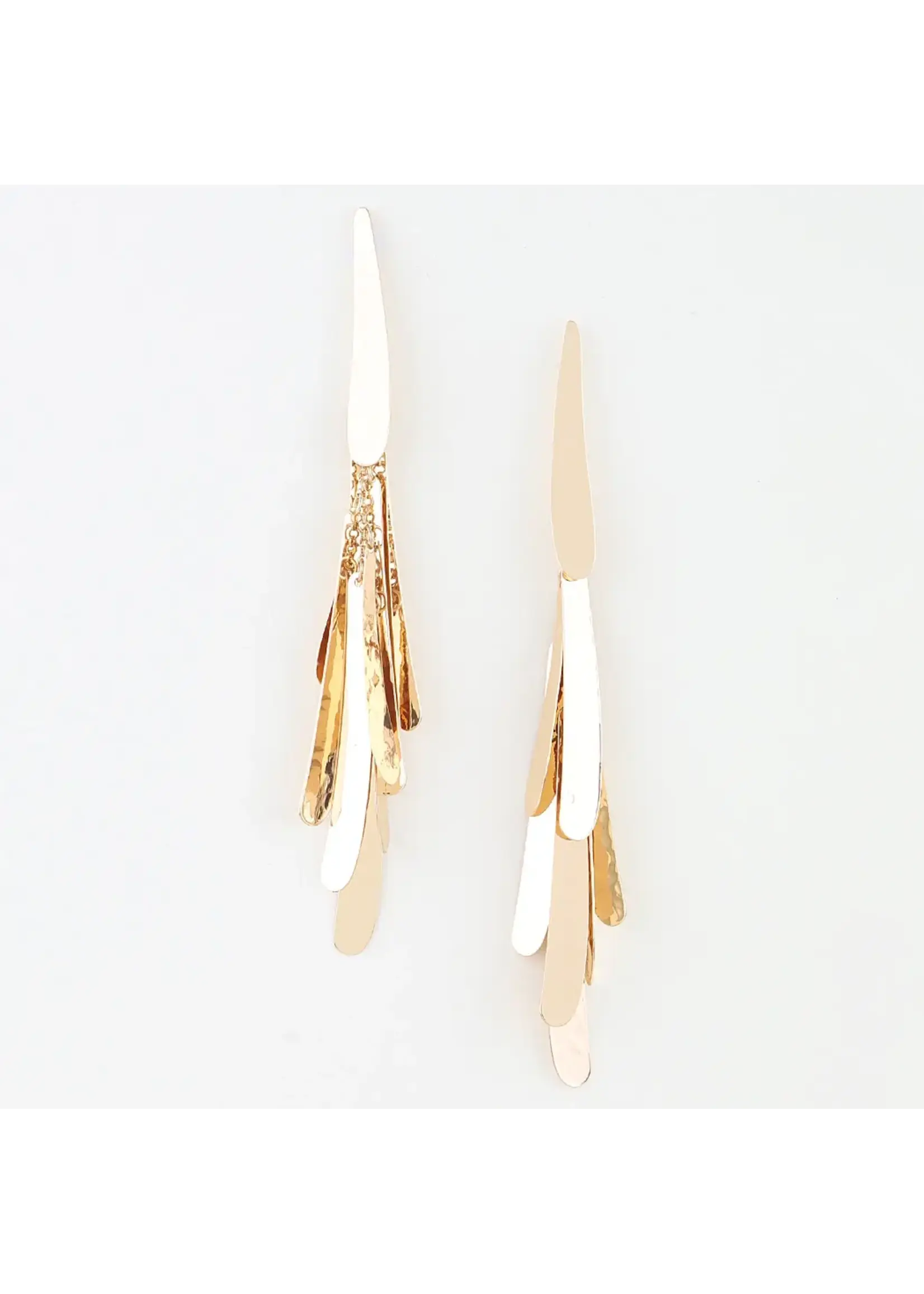 Polished Modern Feather Drop Earrings