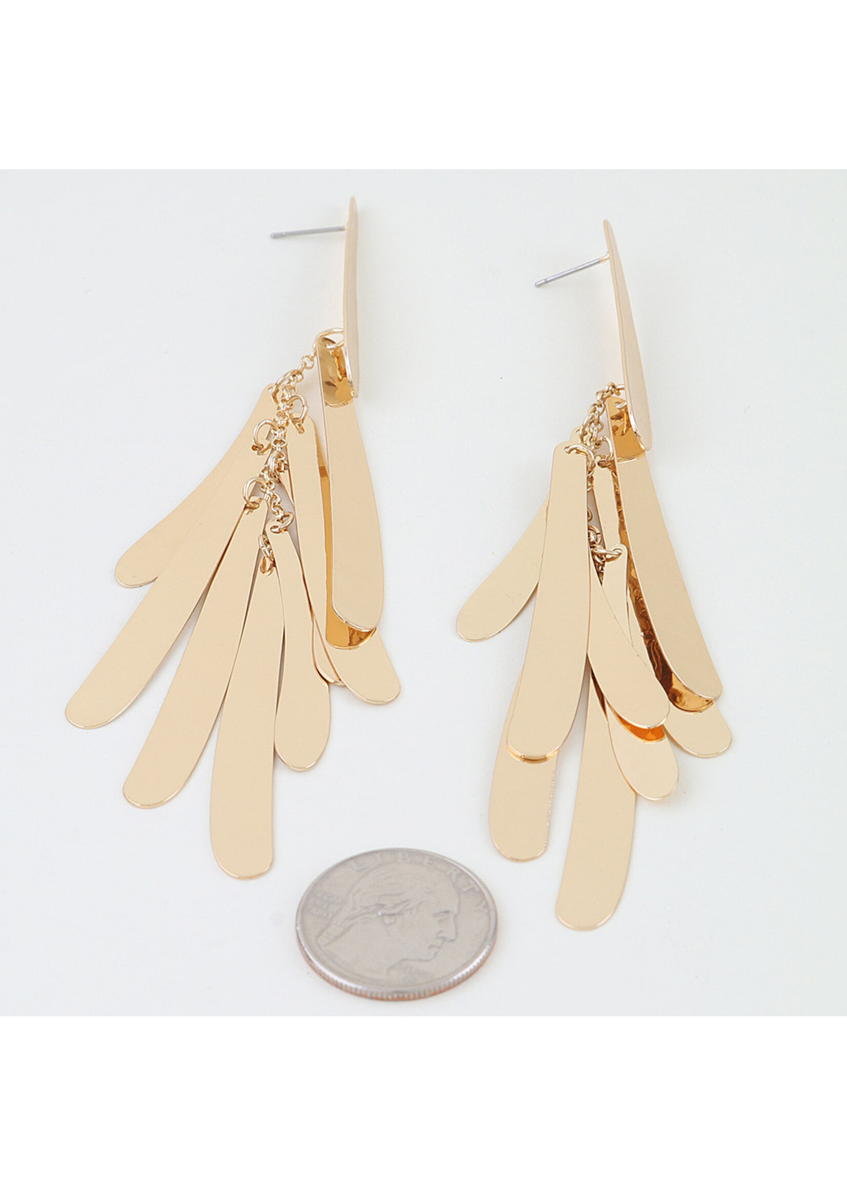 Polished Modern Feather Drop Earrings