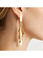 Polished Modern Feather Drop Earrings