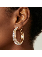 Multi Rhinestone 40mm Hoop Earring