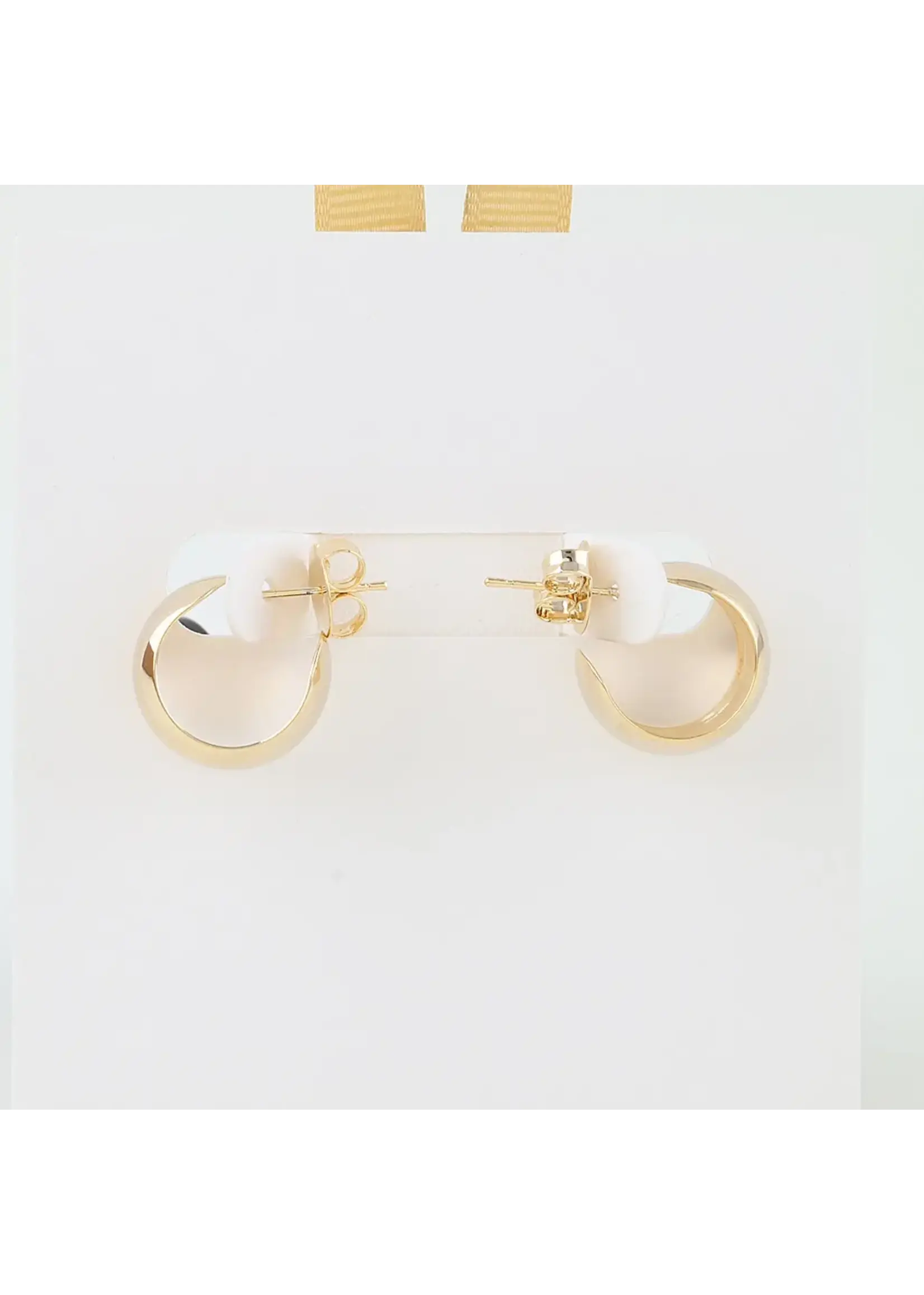 Polished Open Hoop Stud Earrings