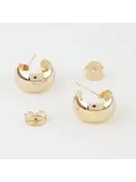 Polished Open Hoop Stud Earrings