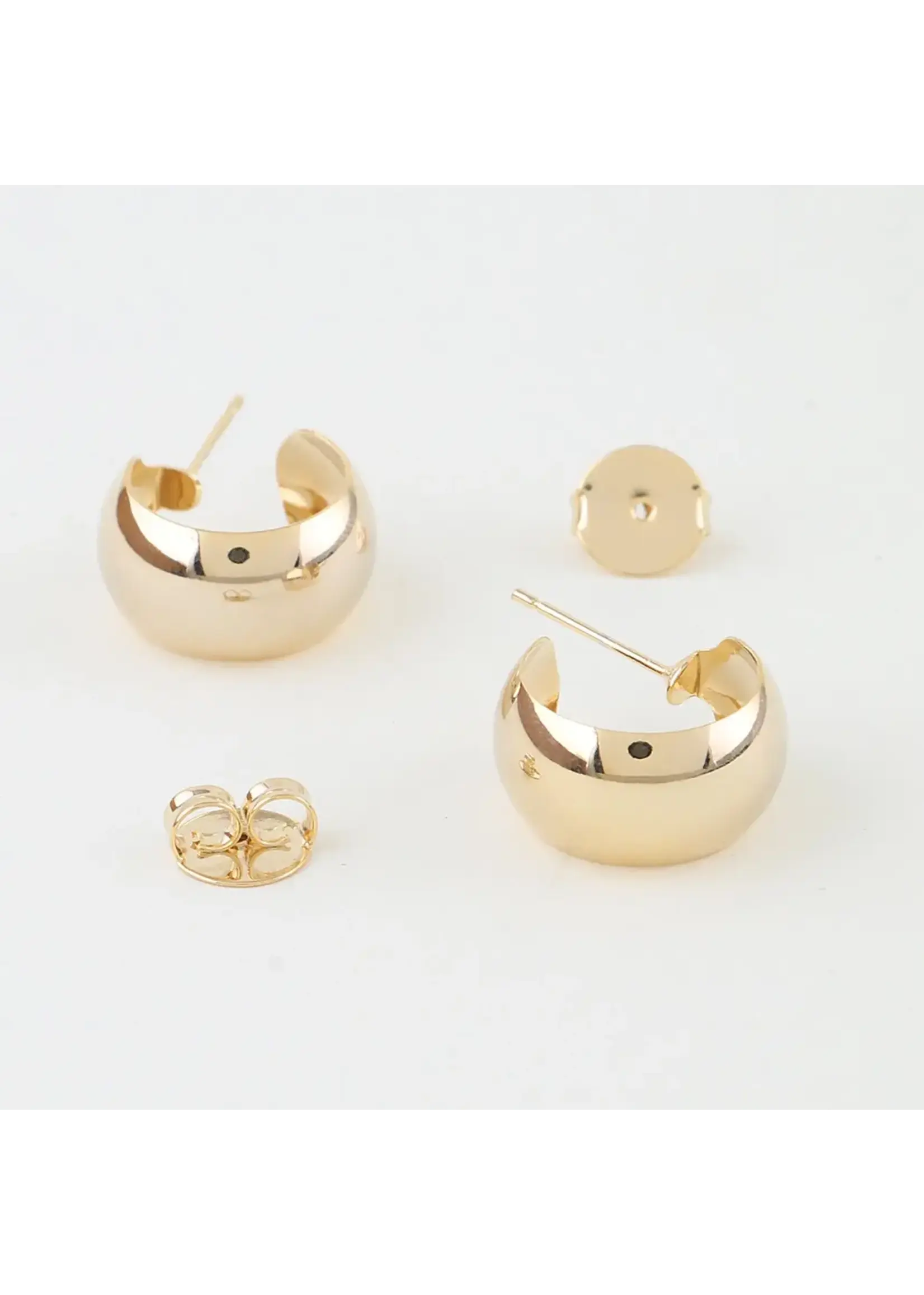 Polished Open Hoop Stud Earrings