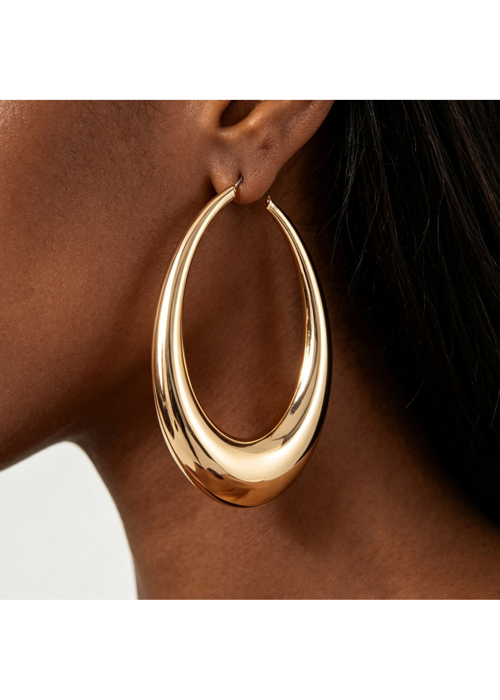 Polished Crescent Hoop Earrings