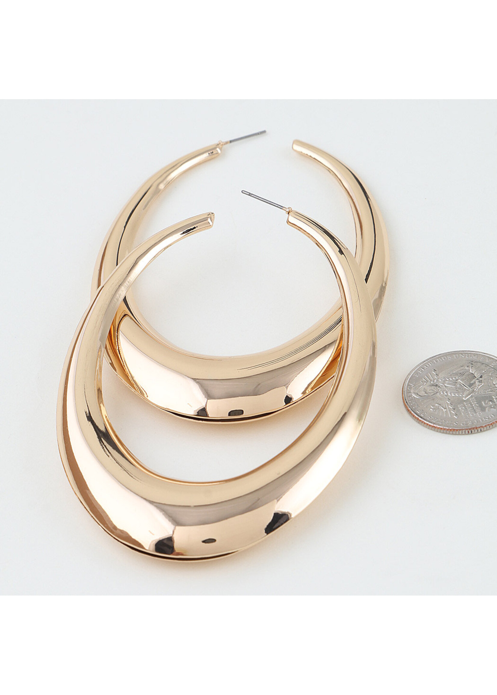 Polished Crescent Hoop Earrings