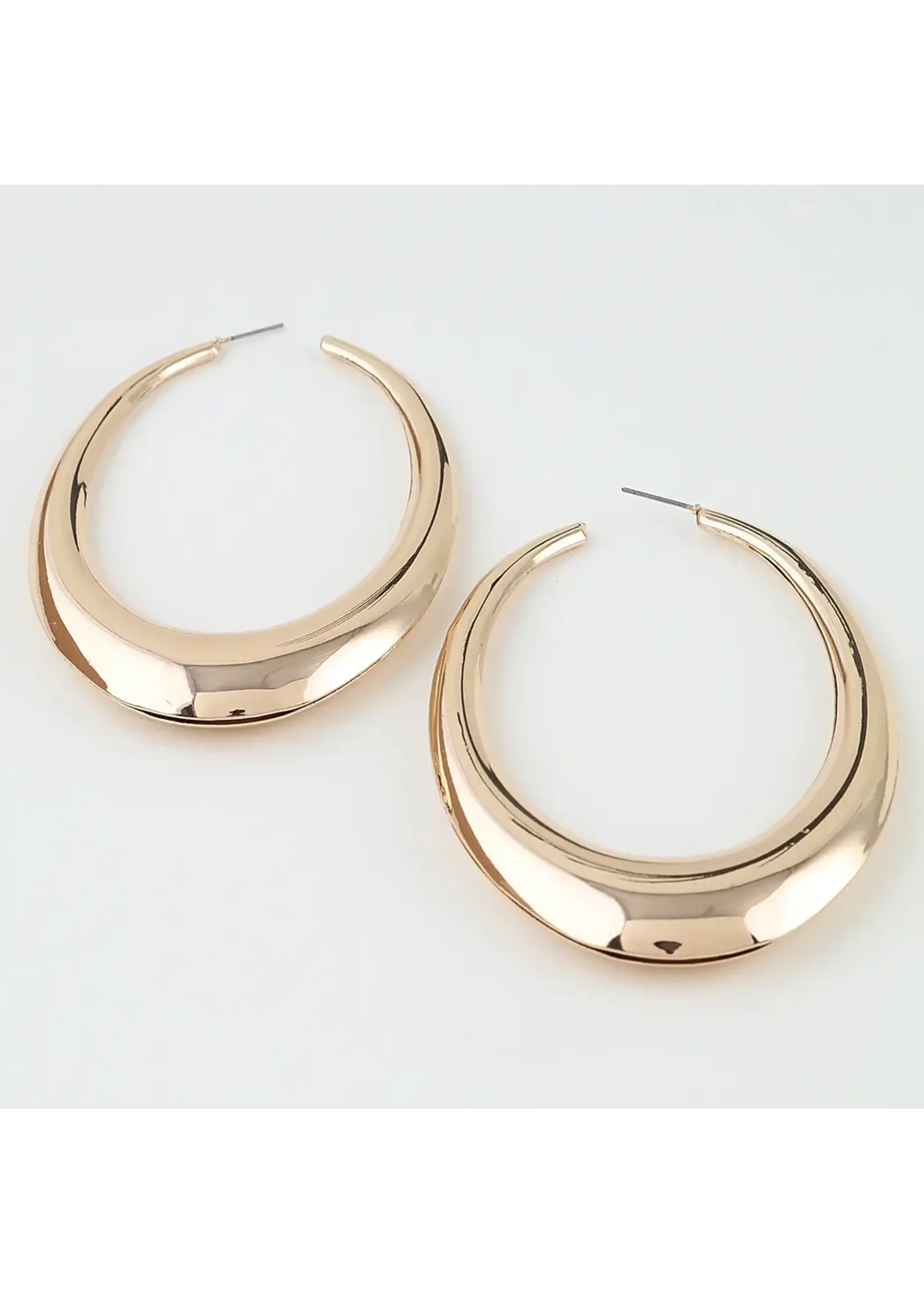 Polished Crescent Hoop Earrings