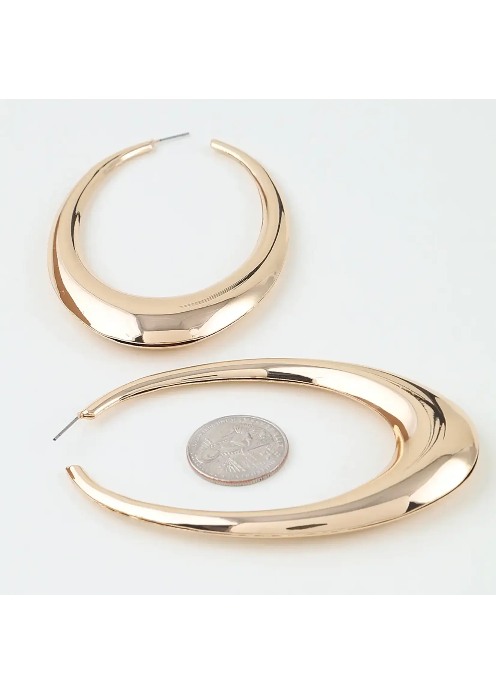 Polished Crescent Hoop Earrings