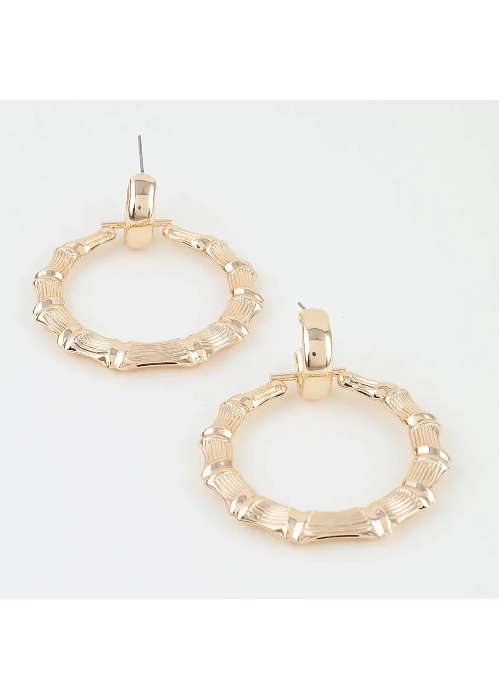 Polished Bamboo Hoop Earrings