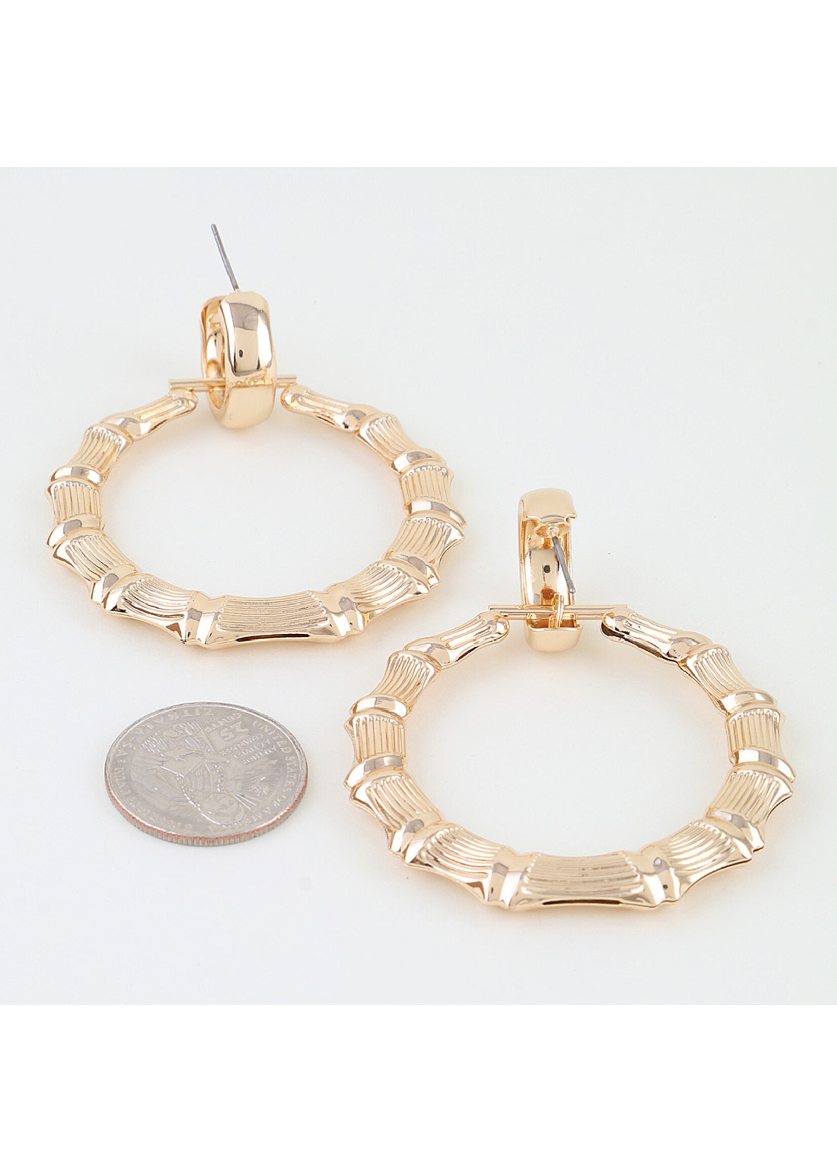 Polished Bamboo Hoop Earrings