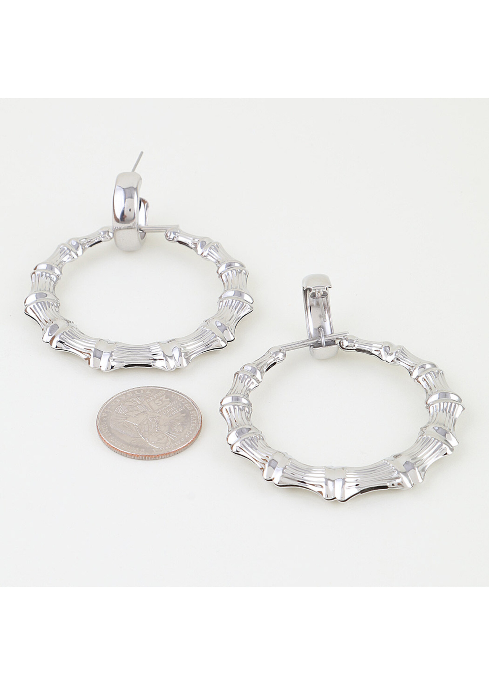 Polished Bamboo Hoop Earrings