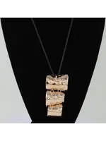 Triple Hammered Curved Drop Necklace