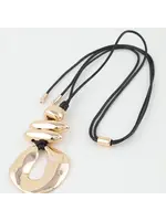 Abstract Stone Drop Wrap Necklace