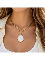 Double Chain Stone Necklace