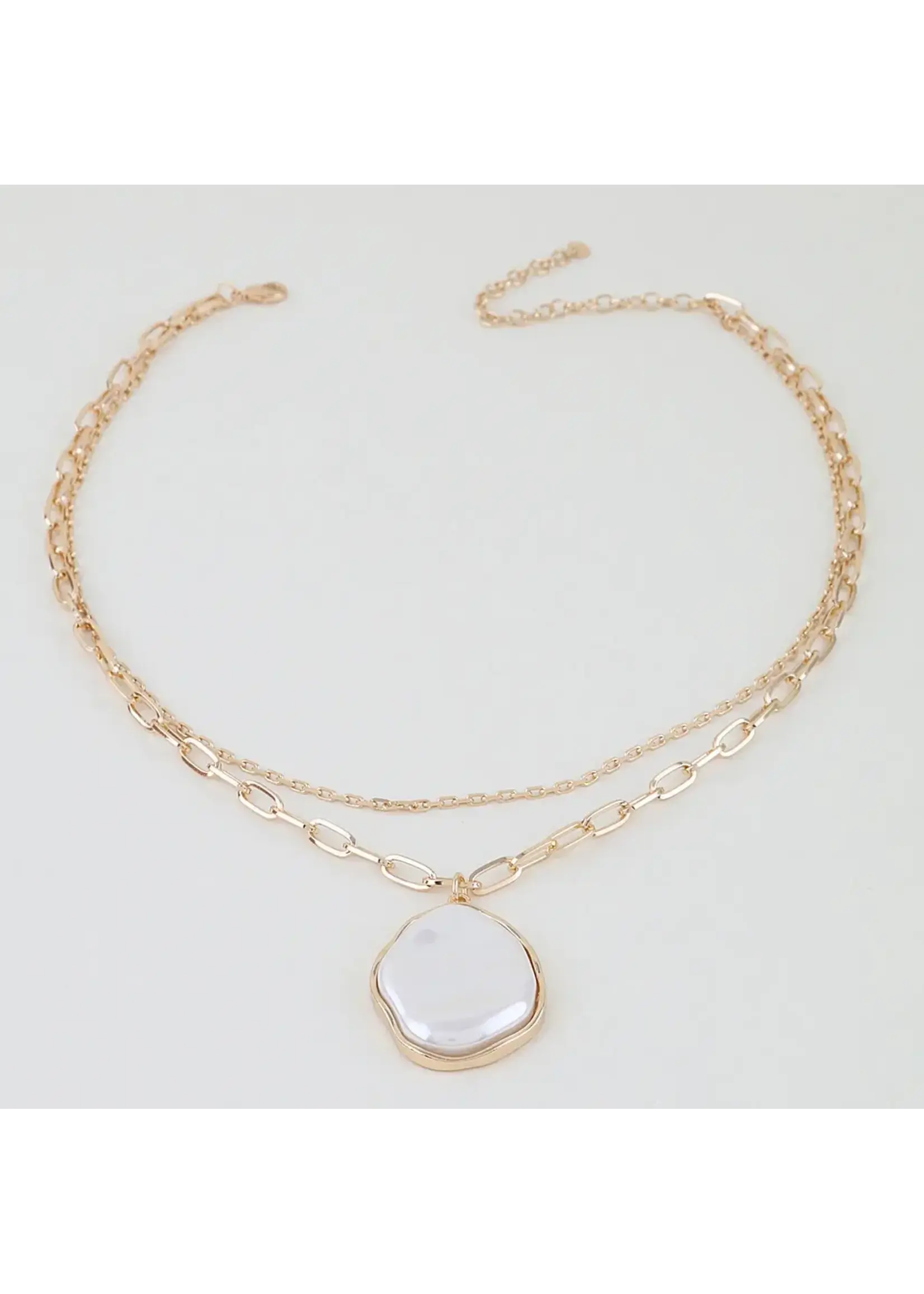 Double Chain Stone Necklace