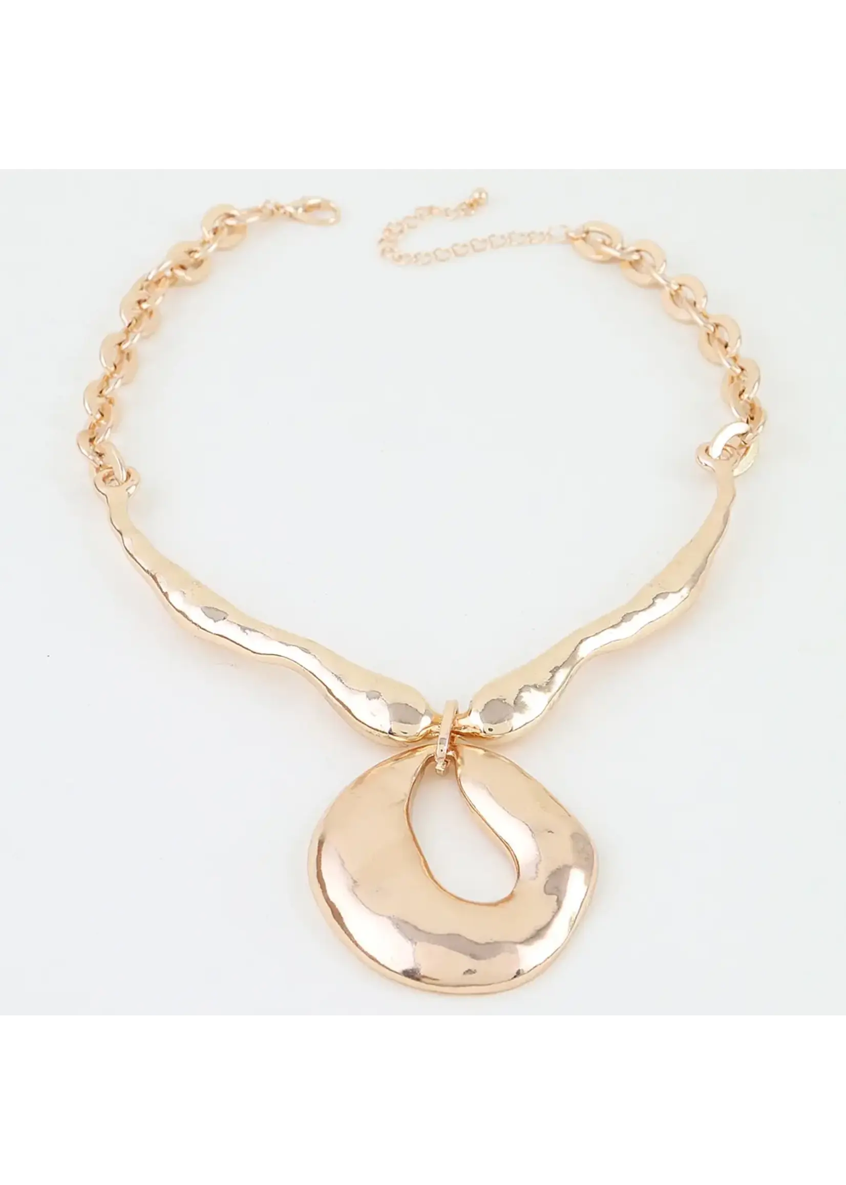 Hammered Ripple Pendant Necklace