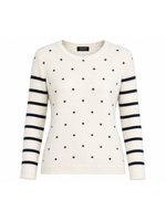 Moffi International Moffi Striped Knit Sweater w/ Dots