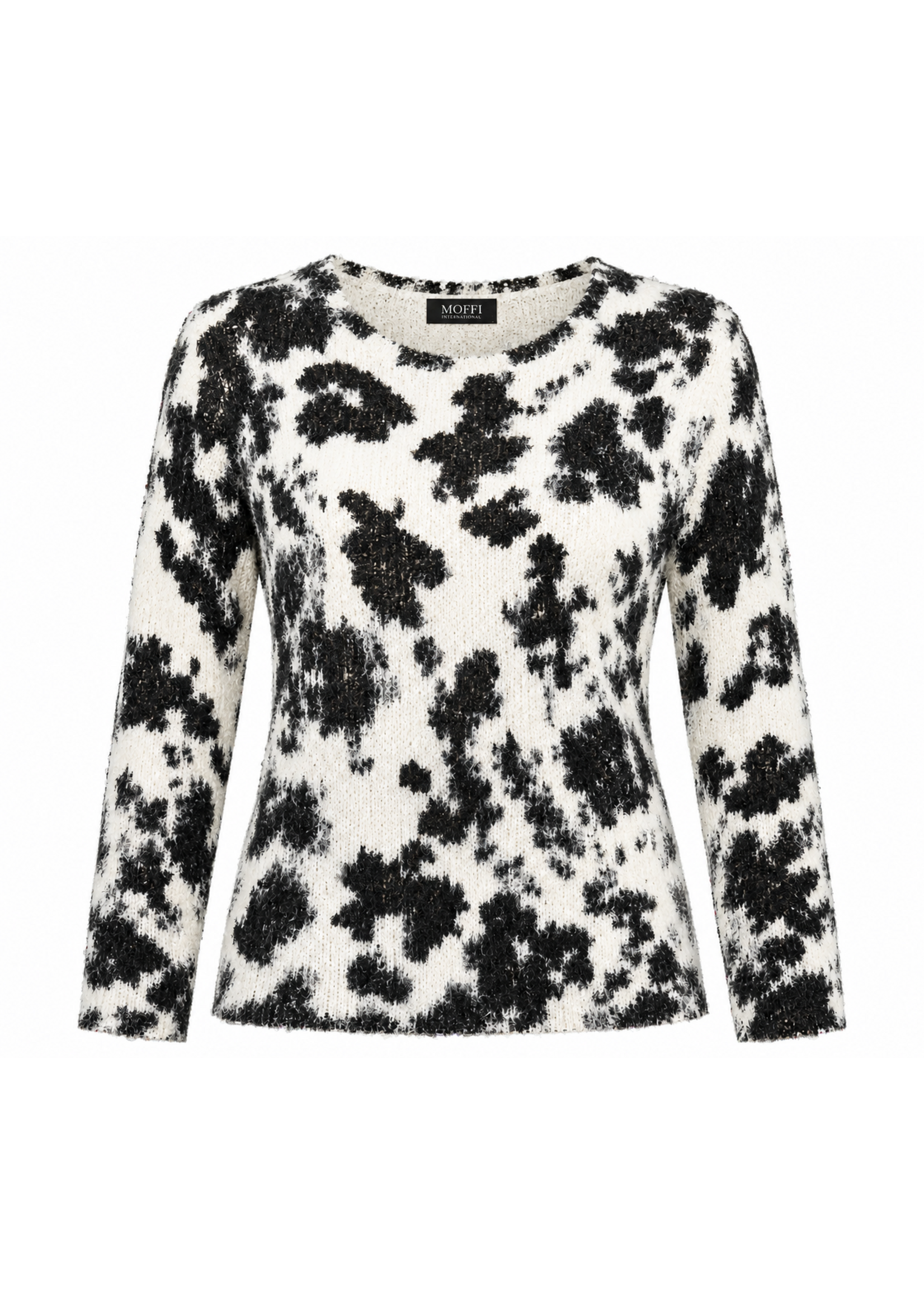 Moffi International Moffi Textured Leopard Print Sweater