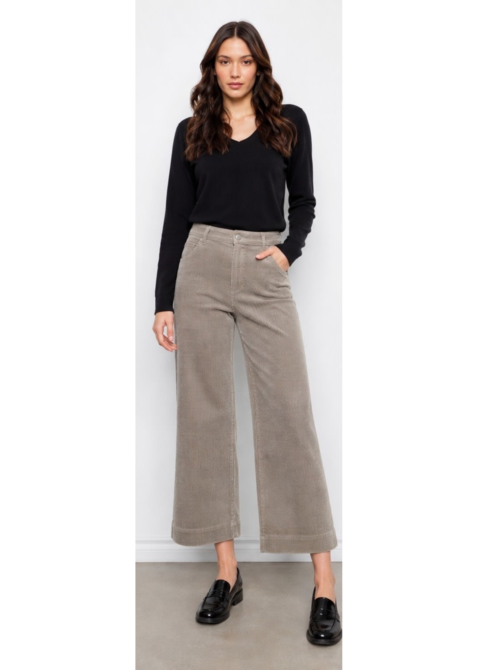 Charlie B Charlie B Cropped Wide Leg Corduroy Pants