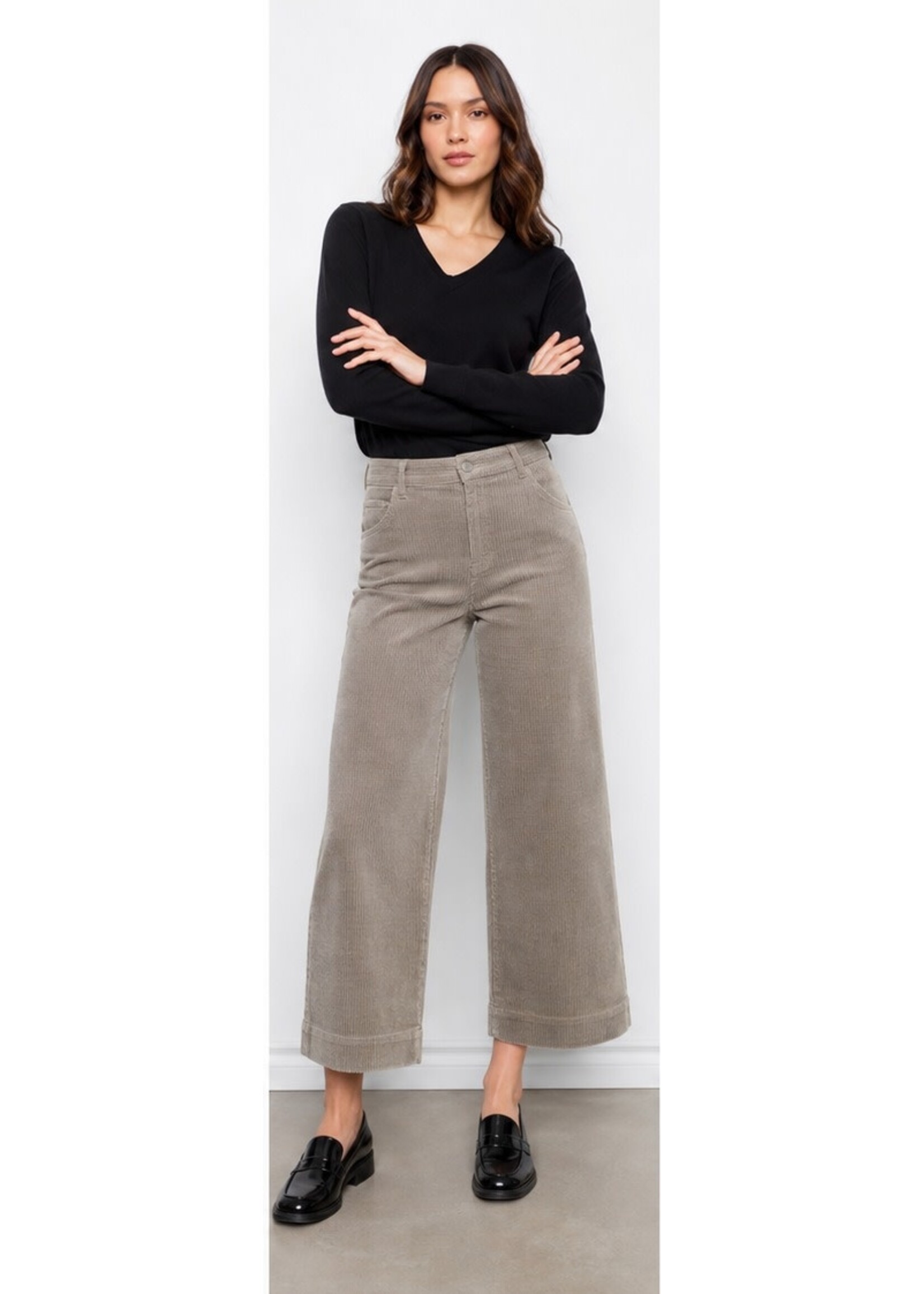 Charlie B Charlie B Cropped Wide Leg Corduroy Pants