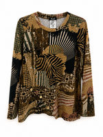 Bali Bali Abstract Print Long-Sleeve Top